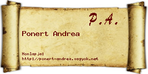 Ponert Andrea névjegykártya